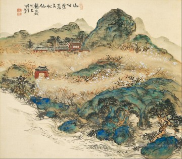 montagne des immortels 1924 Tomioka Tessai japonais Peinture à l'huile